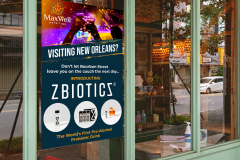 Mockup poster A3 special promotion put in front of the restaurant.